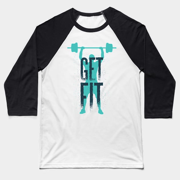 Workout gym and fitness Baseball T-Shirt by Midoart